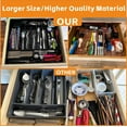 thumbnail image 3 of Black Expandable Silverware Drawer Organizer - Adjust From 11'' to 22'' - Knife,Cutlery,Spoons and Forks Organizer,Large 8 Grid Flatware,Silverware Tray,Utensil Organizer for Kitchen Drawers, 3 of 8