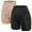 Black Beige 2 Pack, variant on SHAPEVIVA Seamless Shaping Boyshorts Panties for Women Tummy Control Shapewear Under Dress Slip Shorts Underwear