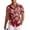 Red - Tropical Leaf, variant on Men's Floral Hawaiian Button Down - Short Sleeve Tropical Summer Beach Shirt
