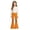 Orange*, variant on OSOLU Girls Pants Button Waist with Pockets Leopard Pattern Flare Leg Versatile Casual Daily Trousers Black