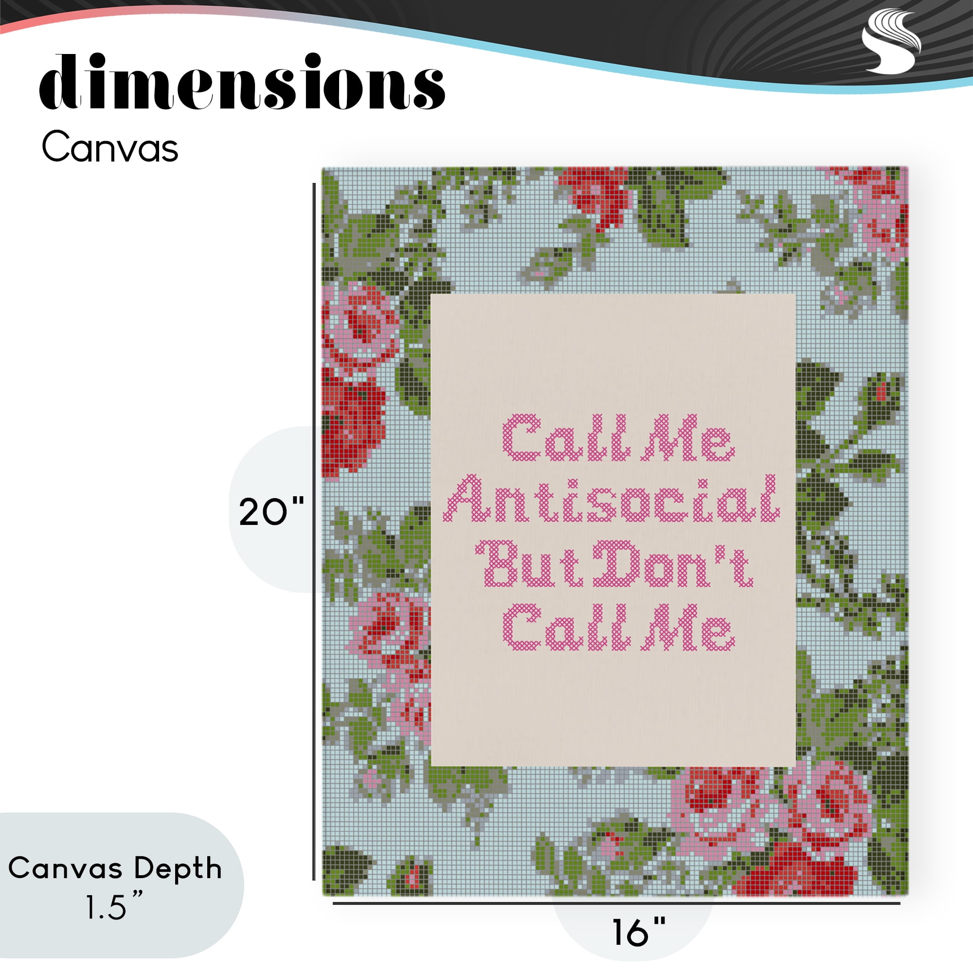 Stupell Industries Don't Call Me Vintage Florals Canvas Wall Art, design by Lil' Rue