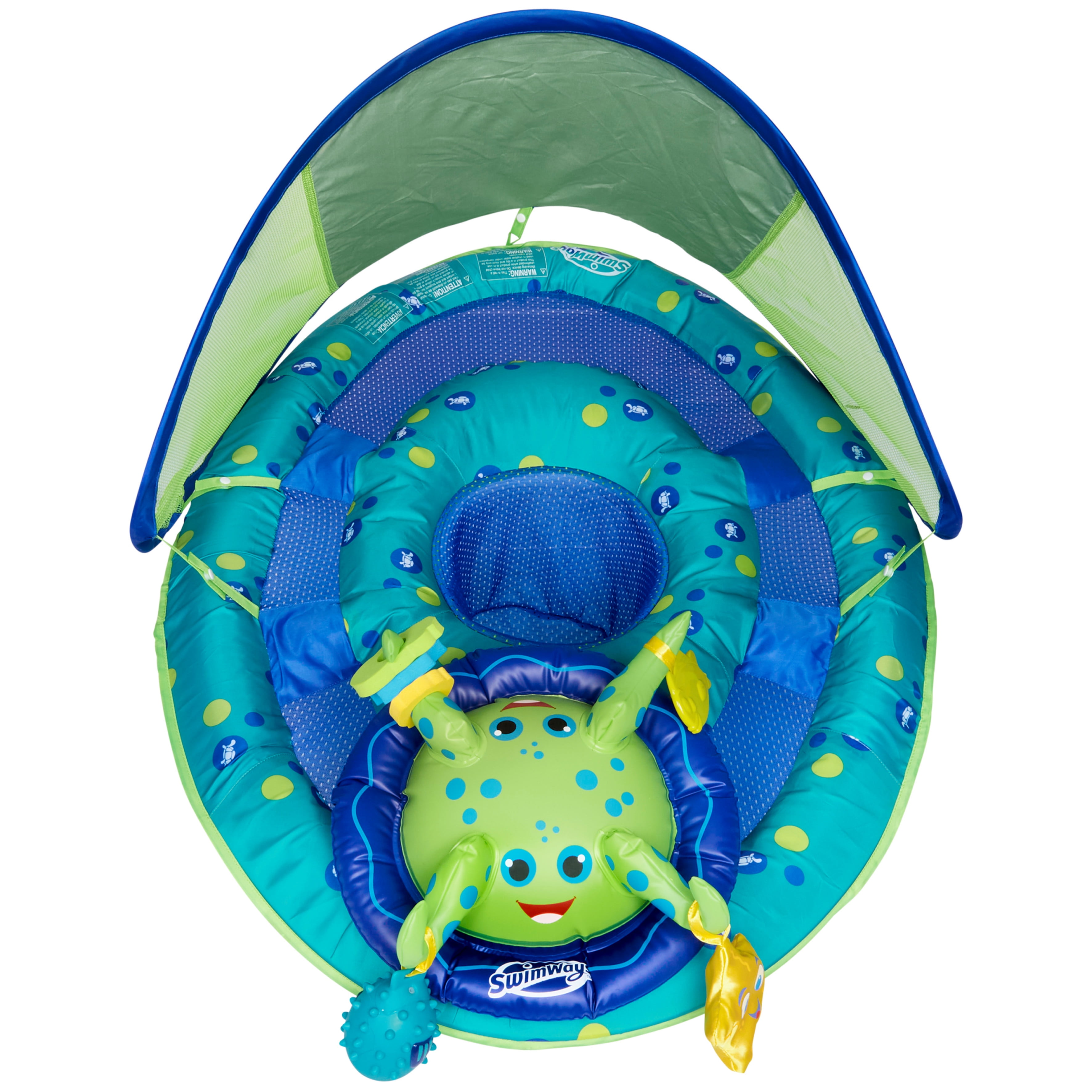 SwimWays Baby Spring Float Activity Center, Inflatable Float for Baby Boys, Blue/Green - image 7 of 8