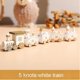thumbnail image 3 of Tren navideño de 1 pieza, decoración de tren navideño de madera pintada, juego de tren de lujo de 5 vagones para decoraciones navideñas, fiestas, adornos de jardín, 3 of 5