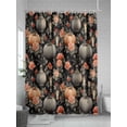 thumbnail image 5 of Fsddascl Halloween Shower Curtain Set - 72" x 78" Washable Bathtub Curtain with 12 Hooks, Retro Pumpkin Roses Flower Watercolor Waterproof Fabric Stall Shower Curtains for Bathroom/Bathtub Décor, 5 of 6