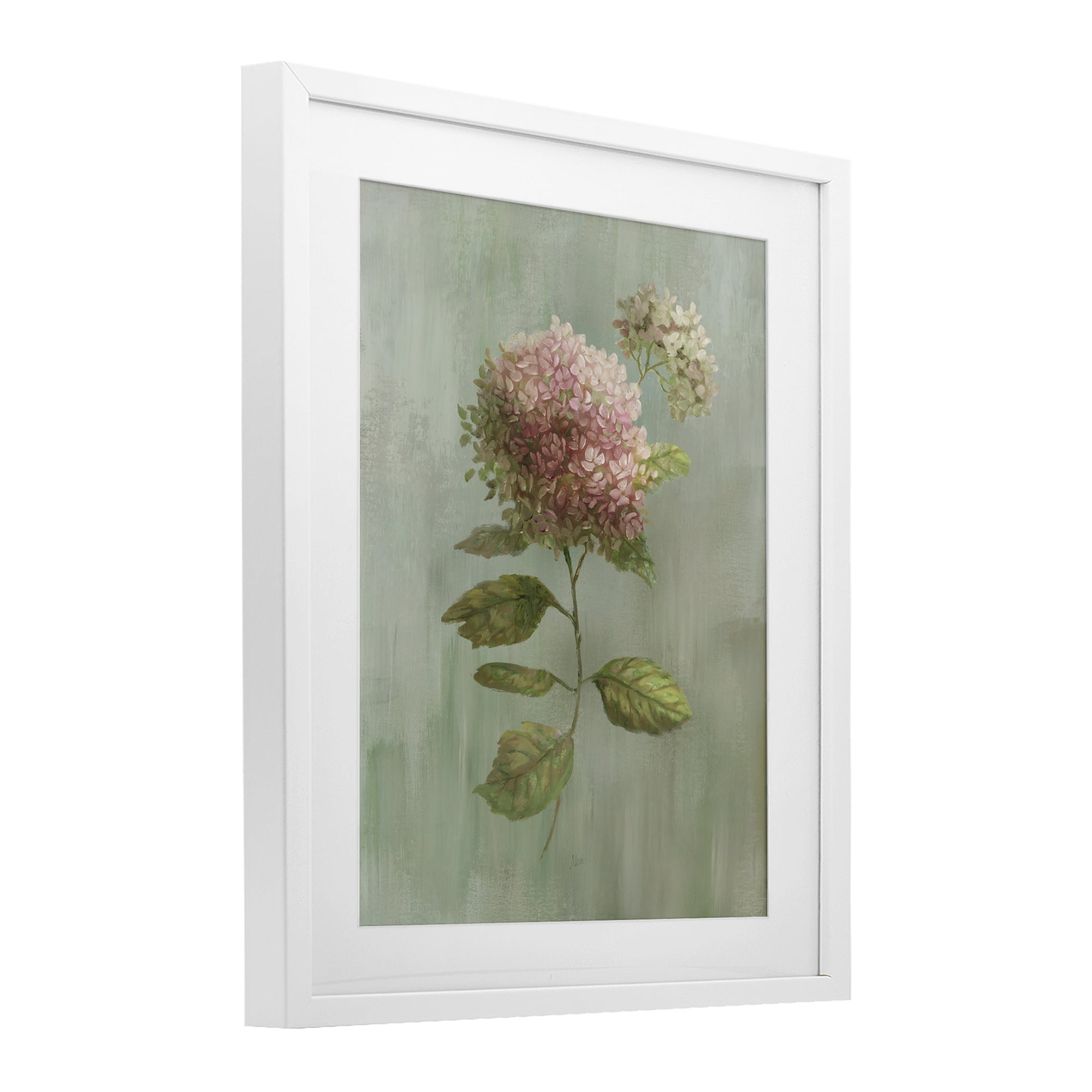 Stupell Industries Vintage Hydrangea Bushel White Framed Print Under Glass, design by Nan