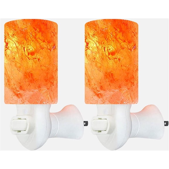 HIBIBUD Himalayan Rock Salt Night Light Cylinder Shape 2Pack Salt Lamp Night Light