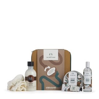 The Body Shop Soothe & Smooth Almond Milk Essentials Holiday Body Care Gift  Set , For Dry Sensitive Skin, Vegan, 4-Piece Set