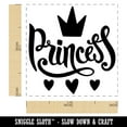 thumbnail image 2 of Princess Cursive with Crown and Hearts Self-Inking Rubber Stamp Ink Stamper - Yellow Ink - Small 1 Inch, 2 of 7