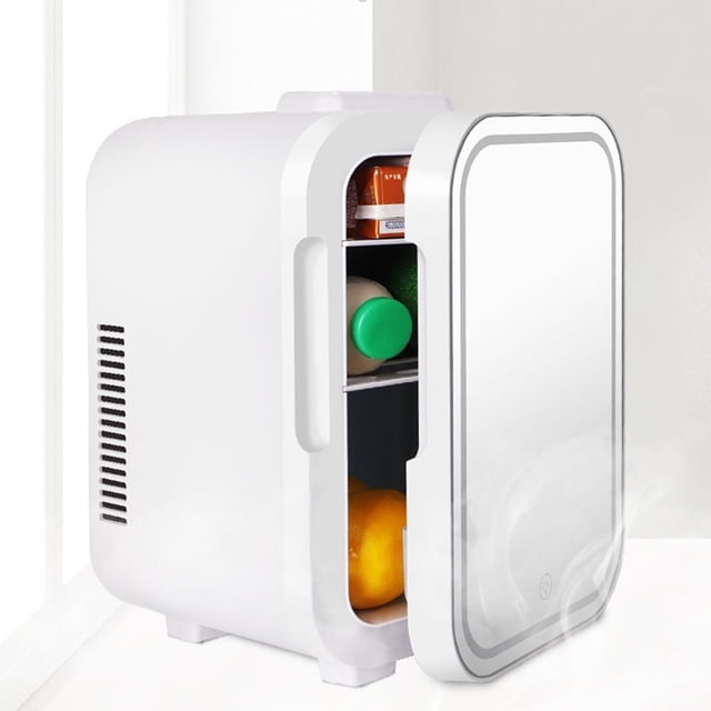 0 to 65 degrees Celsius ool and Heat Mini Fridge, 8L Portable Beauty Fridges with Dimmable Light, Car DC12v Socket, Lighter Cable, Small Refrigerator for Home Car Makeup