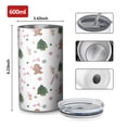 thumbnail image 4 of 20oz Coffee Tumblers White Christmas Gingerbread Man Pattern Stainless Steel Vacuum Insulated Travel Tumbler Coffee Cups Mug with Lid and Straw with Cleaning Brush for Cold & Hot Drinks, 4 of 5