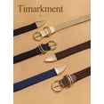 thumbnail image 5 of Timarkment 2Pcs Belts for Women Black and Coffee Belt Stretch Braided Womens Belts for Jeans Dresses, 5 of 6