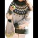 thumbnail image 1 of Suéter de Larga con Cuello Redondo para Mujer, Suéter Informal Estampado, Camisetas de Otoño 2025. Verde y L, 1 of 8
