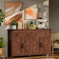 thumbnail image 4 of Winkalon 55'' Kitchen Sideboard Buffet Cabinet, 4-Doors 2-Drawers Farmhouse Storage Cabinet with Adjustable Shelves, Cherry, 4 of 9