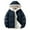 Navy, variant on Winter Coat for Men Men Jacket Hooded Long Sleeved Zipper Pocket Outerwear Solid Color Warm Jacket Loose Fit Work Tops Navy