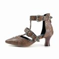thumbnail image 2 of SACFOF Women's Buckled Heeled Shoes Block Heel Pumps Pointed Toe Heels Comfortable Closed Toe Dress Wedding Shoes, 2 of 6