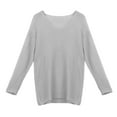thumbnail image 4 of Fesfesfes Women Sweaters V-neck Loose Pullover Tops Casual Loose Solid Color Long Sleeves Sweater Tops, 4 of 8
