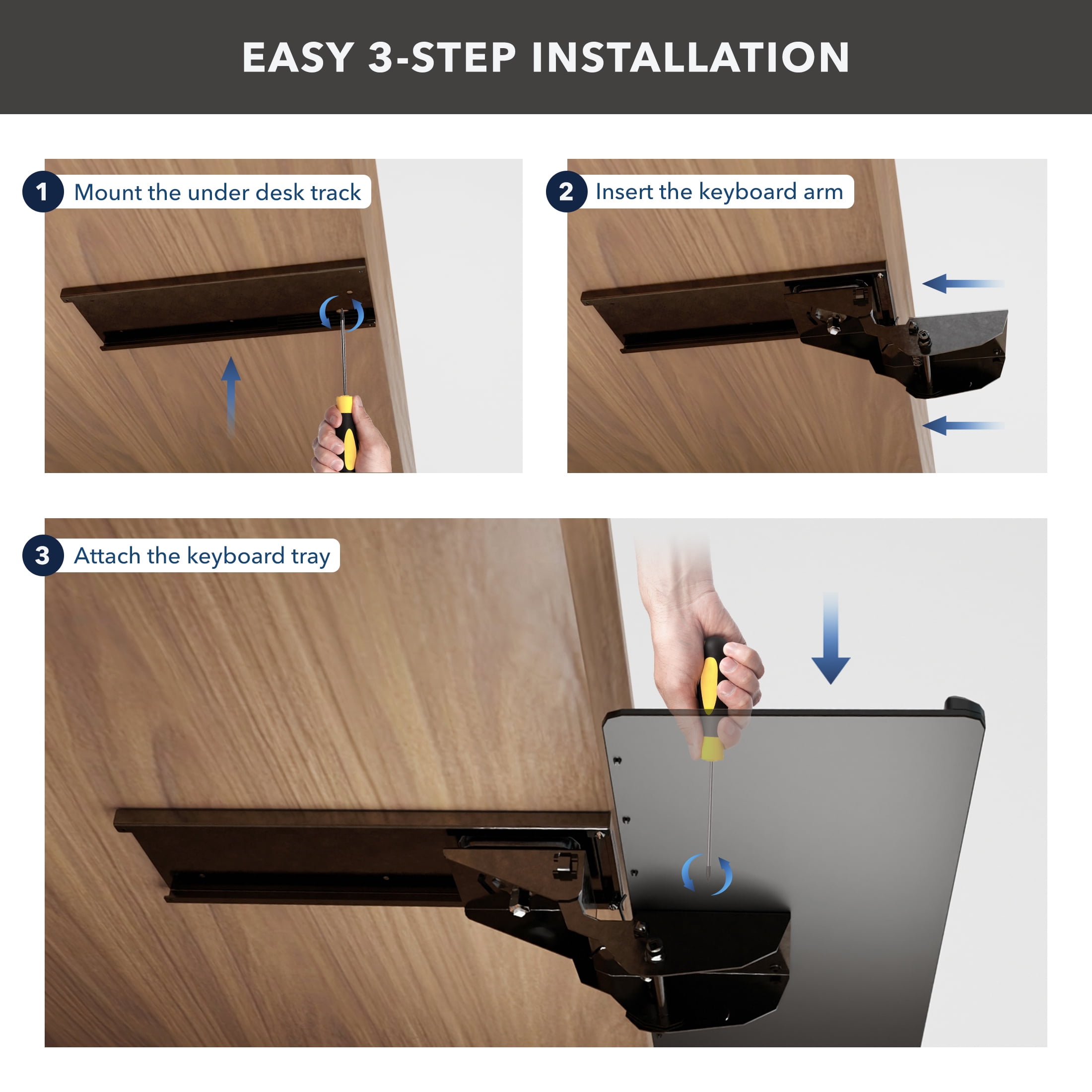 Mount-It! Keyboard Tray and Platform MI-7138