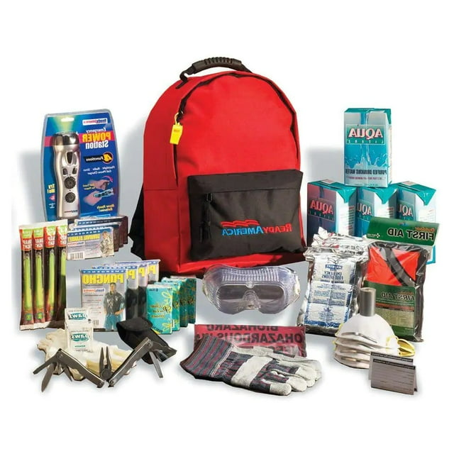 Emergency Kit Backpack Food Water Survival Kit 72 Hours, 4 People 3 Days Deluxe