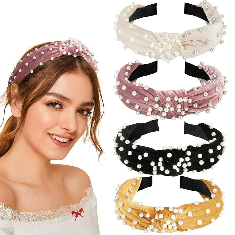  Makone 6 Pcs Headbands for Women, Knotted Headbands Pearl  Headband Wide Top Knot Turban Hair Bands, Vintage Velvet Fashion Hair  Accessories for Women and Girls : Beauty & Personal Care