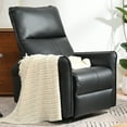 thumbnail image 3 of Bellemave Power Swivel Rocker Recliner, 270° Glider Recliner with USB Ports, Overstuffed Faux Leather Rocking Chair for Small Spaces Living Room (Black), 3 of 9