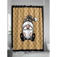 thumbnail image 5 of Fsddascl Christmas Gnomes Shower Curtain Set - 48" x 72" Washable Bathtub Curtain with 12 Hooks, Winter Xmas Snowflakes Textured Yellow Waterproof Fabric Stall Shower Curtains for Bathroom/Bathtub, 5 of 6
