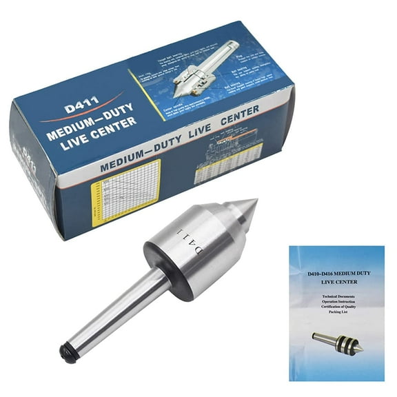 waltyotur MT1 Medium Duty Live Center Morse Taper 1MT Triple Bearing CNC Lathe Hardened to 61-65 RC for High Speed Turning CNC Work