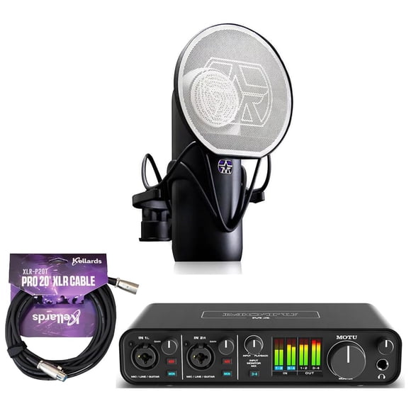 Interfaz de Audio Motu M4 USB 4x4 con Kit de Micrófono