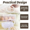 thumbnail image 3 of Qiangzon Plastic Egg Carton Set - 1/2/3 Layer Deviled Egg Trays with Handles and Lids, Holds 24/48/72 Eggs, Suitable for Refrigerators, Kitchens, and Easter Parties, Keeps Eggs Fresh 1 Egg Carton, 3 of 9