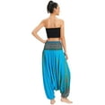 thumbnail image 3 of Combinaison Pantalon Bohème Harem pour Femmes 2 en 1 en Rayonne à Taille Smockée, 3 of 6
