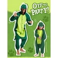 thumbnail image 2 of Dinosaur Onesie Pajama Kids Unisex Animal Costumes Polyester One-Piece Sleepwear for Boys and Girls 10-12Years, 2 of 6