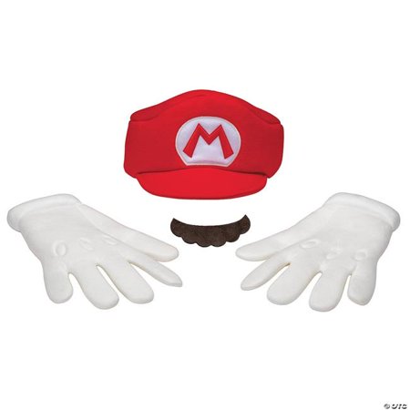 Condition photo showing Good Condition for Nintendo Super Mario Adult Elevated Halloween Accessory Kit Mario One Size Fits Most: Nintendo Men's Costume Accessories Set