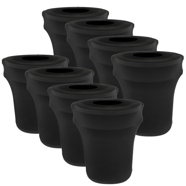 Funda para papelera BSTKEY, 32 galones, elastano elástico, paquete de 8 unidades, color negro