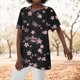 thumbnail image 2 of Gibobby Playera de Manga Corta Casual Suave Camiseta manga corta con cuello redondo y estampado bloque color cómoda informal verano para mujer(Rosa,M), 2 of 5