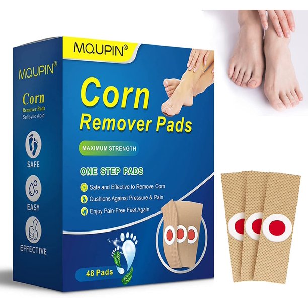 MQUPIN 48 Pcs Corn Removal Pads,Corn Removal Plasters for Feet,Wart