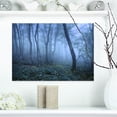 thumbnail image 1 of Sentier à Travers une Forêt d'Automne Bleue - Impression d'Art Photo sur Toile de Paysage, 1 of 3