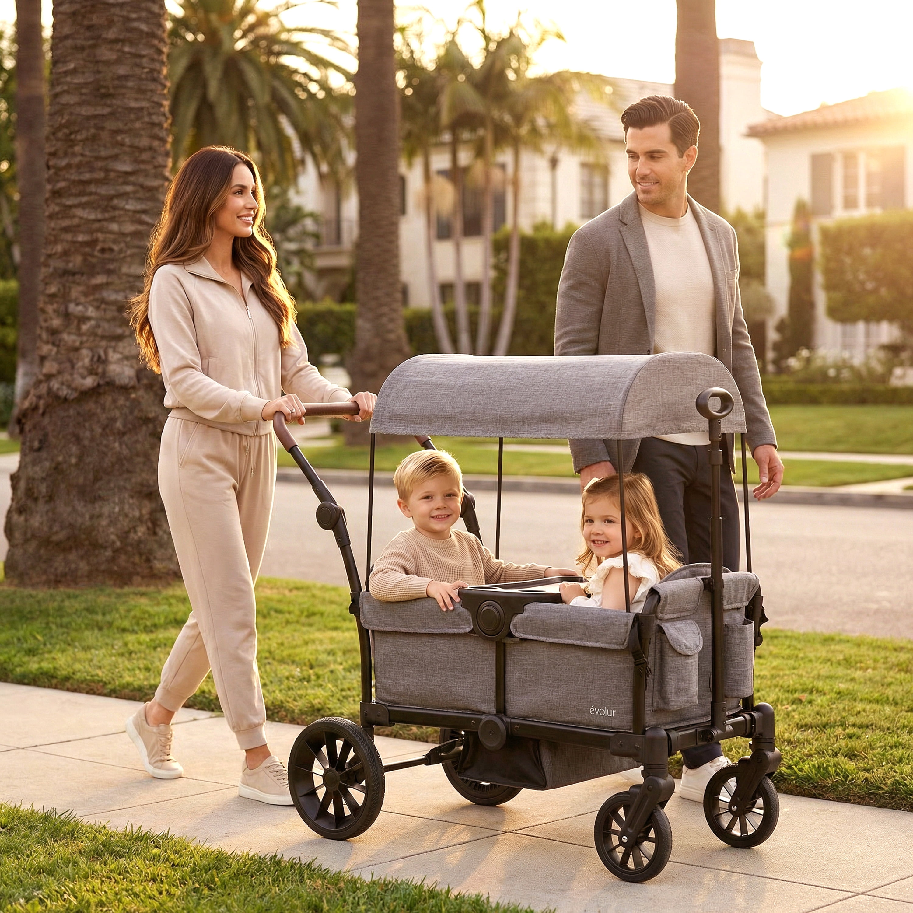 Evolur TrailBlazer Wagon Stroller, Gray