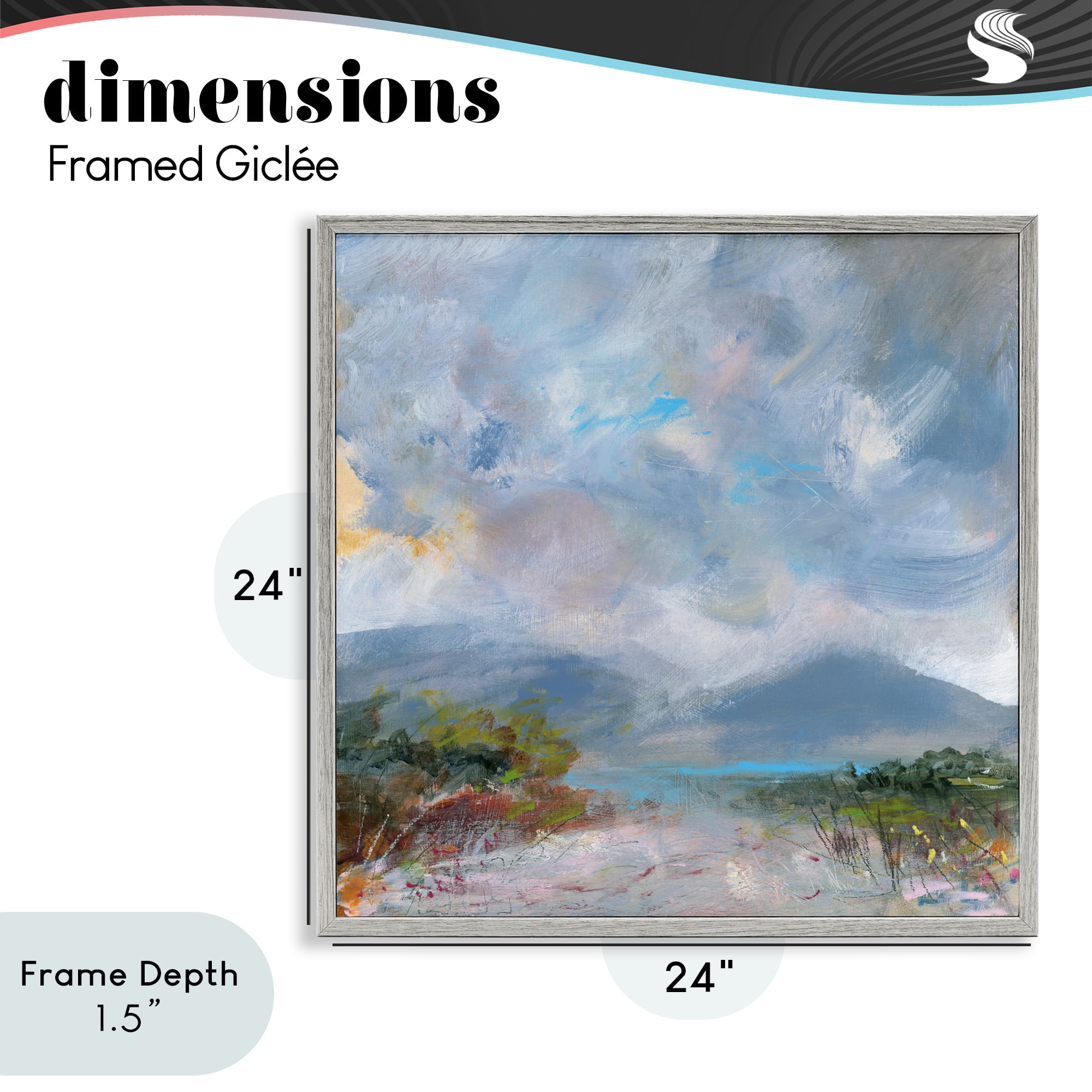 Stupell Industries Expressive Mountain Mists Gray Framed Giclee Art, design by Leslie Birch