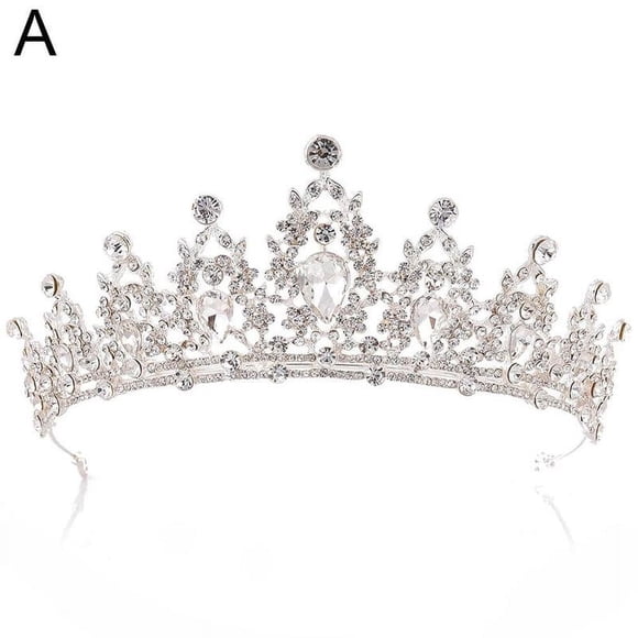 Tiara Rambut, Tiara Pengantin Kristal, Mahkota, Warna Perak, Tudung Tiara Tiang Bendera, Aksesori Rambut Perkahwinan, Hiasan Kepala, Barang Kemas Kepala, untuk Wanita