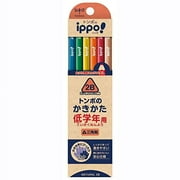 Tombow Pencil ippo Kakikata Pencil for Lower Grades 2B Triangular Axis Plain Pink MP-SEPW04-2B