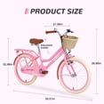thumbnail image 2 of 20 Inch Girls Bike for Ages 7-10, Kids Bicycle with Front Basket, Multiple Colors, Lightweight Frame, Easy to Ride (Training Wheels NOT Included), 2 of 7
