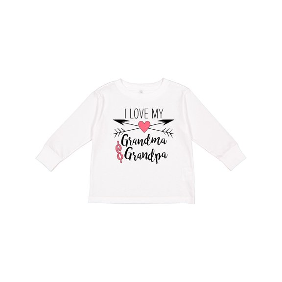Inktastic I Love My Grandma and Grandpa Heart and Arrows Boys or Girls Long Sleeve Toddler T-Shirt