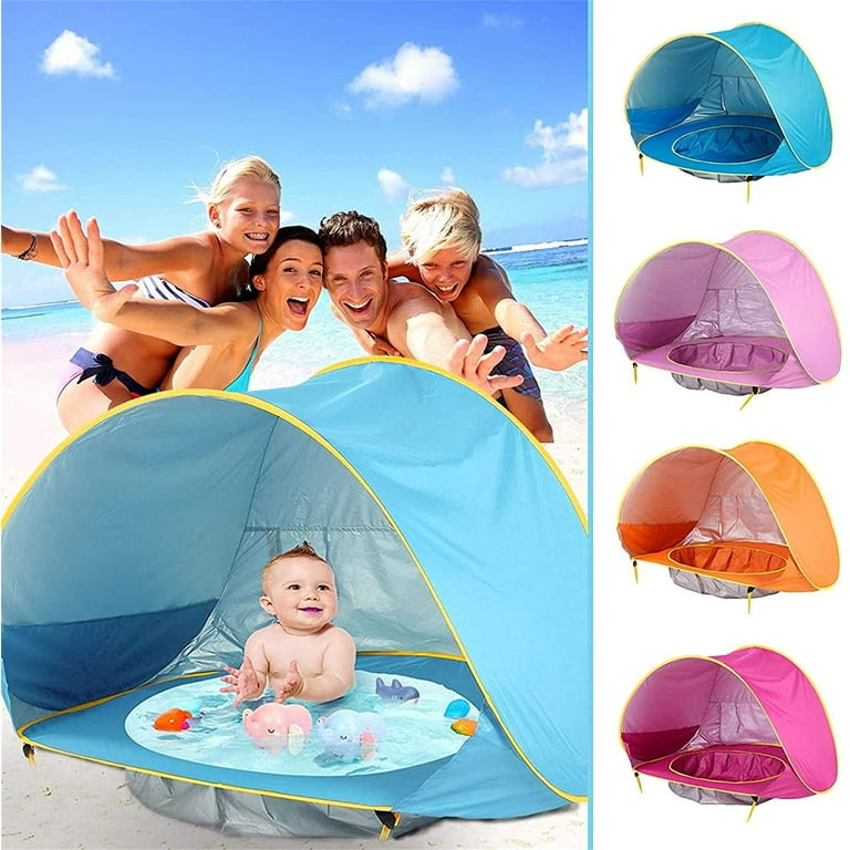 getrouwd Nieuwsgierigheid vertalen Baby Beach Tent with Pool,2022 Upgrade Easy Fold Up & Pop Up Baby Tent, 50+  UPF UV Protection Outdoor Tent for Aged 3-48 Months Baby(Blue) - Walmart.com