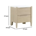 thumbnail image 4 of Maty Nightstand- 2 Drawers- White Marble Top- Light Oak Brown Ceruse, 4 of 6