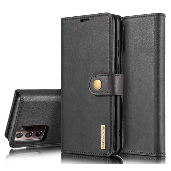 Casus Ming Removable Leather Wallet Cover Card Holder Case for Samsung Galaxy S20 Ultra - Black