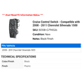 thumbnail image 2 of Cruise Control Switch - Compatible with 2008 - 2011 Chevy Silverado 1500 2009 2010, 2 of 2
