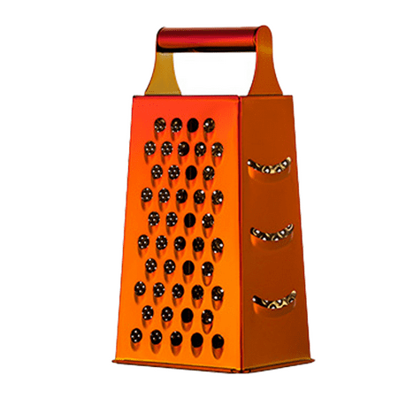 

Professional Box Grater Stainless Steel with 4 Sides Best for Parmesan Cheese Vegetables Magic Red
