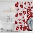 thumbnail image 2 of Pink Valentines Gnomes Shower Curtain Set - Extra Long 72" x 96" Washable Bathtub Curtain with 12 Hooks, Love Heart Red Waterproof Fabric Stall Shower Curtains for Bathroom/Bathtub Décor, 2 of 6