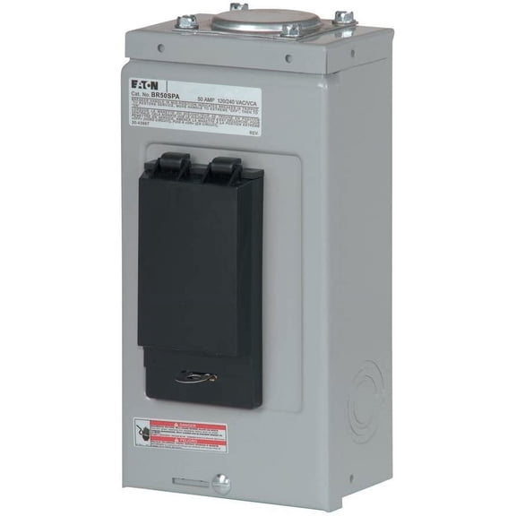 Eaton BR50SPAST Spa Panel, 50A, 1PH, 120/240VAC, BR Type, Self Test, GFCI, NEMA 3R