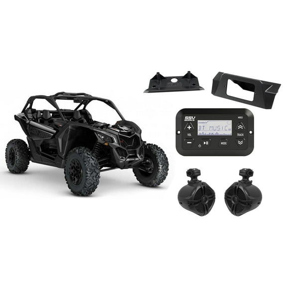 Can-Am Maverick X3 Digital Media Bluetooth Receiver Kit (2) 6.5" Tower Speakers