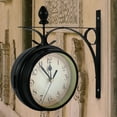 thumbnail image 5 of Clock Garden Central Station Clocks Double Sided Outside Bracket Decoration Quartz Wall Clock European Style Iron Hanging, 5 of 5